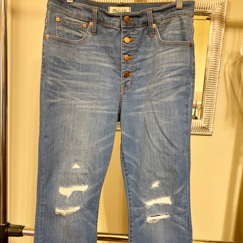 Madewell distressed straight leg jeans